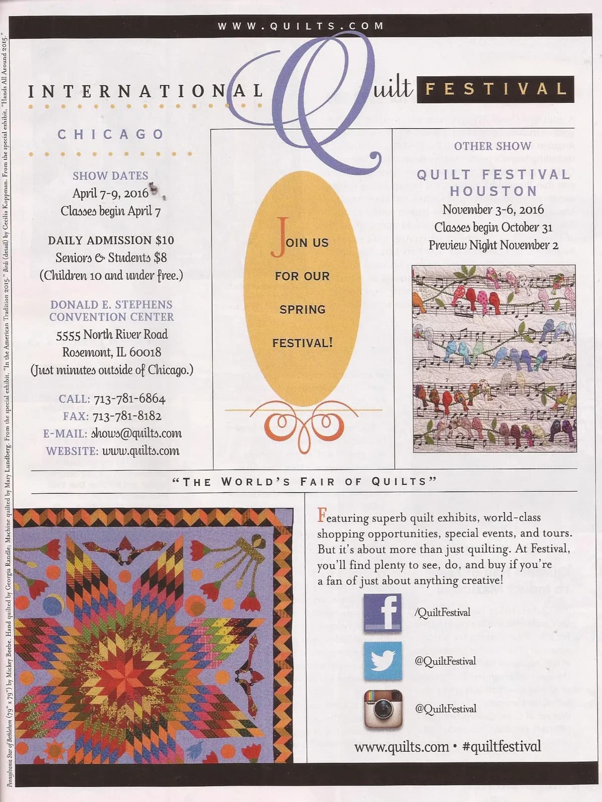 Int. Quilt Festival · Chicago — 2016 · EE. UU.